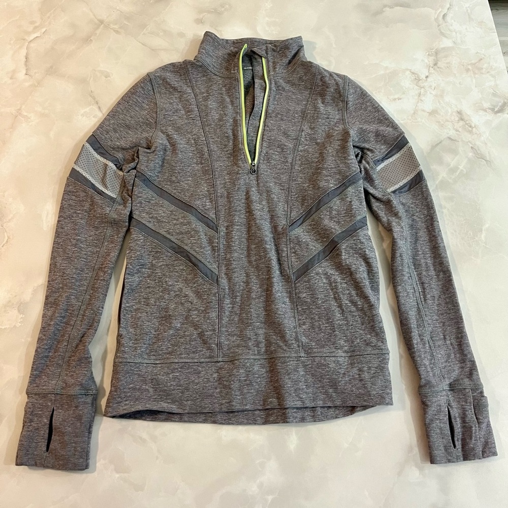 Ivivva Grey Heathered Half Zip Pullover Sweater Ling Sleeved Jacket Girls